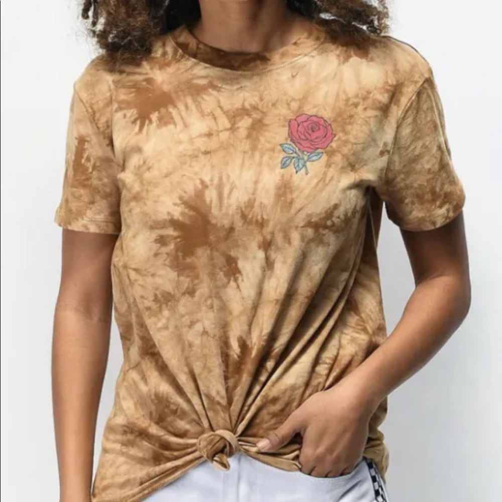 Empyre Sloane Road To Nowhere Brown Tan Tie Dye Shirt Small
